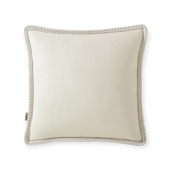 NWT UGG Kirkwood Braid Trim Accent Pillow Case in Birch